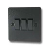 Flat Vintage Hammered Black Light Switch - 3