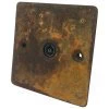 Single Non Isolated TV | Coaxial Socket - Black Flat Vintage Rust TV Socket