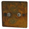 Flat Vintage Rust Satellite Socket (F Connector) - 1