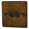 Flat Vintage Rust TV Socket - 1