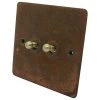 Flat Vintage Rust Toggle (Dolly) Switch - 1