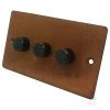 Flat Vintage Rust LED Dimmer and Push Light Switch Combination - 1