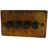 Flat Vintage Rust LED Dimmer and Push Light Switch Combination - 2