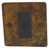 Flex Outlet - Black Flat Vintage Rust Flex Outlet Plate