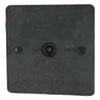 Single Non Isolated TV | Coaxial Socket : Black Trim Flat Vintage Slate TV Socket
