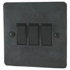 3 Gang 10 Amp 2 Way Light Switches - Black