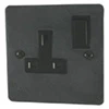 1 Gang - Single 13 Amp Switched Plug Socket - Black