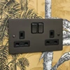 Flatplate Supreme Bronze Switched Plug Socket - 3
