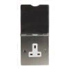 1 Gang - Single 13 Amp Unswitched Floor Socket : White Trim Floor Sockets Zebrano Floor Socket