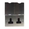 2 Gang - Double 13 Amp Unswitched Floor Socket : Black Trim Floor Sockets Polished Chrome Floor Socket