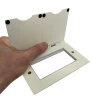 4 Gang - Double Floor Modular Plate for 4 Single Modules or 2 Double Modules : Matt White | White Trim
