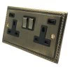 More information on the Georgian Antique Brass Georgian Plug Socket with USB Charging
