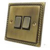 Without Neon - Fused outlet with on | off switch Georgian Antique Brass Switched Fused Spur