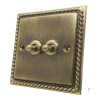 Georgian Antique Brass Toggle (Dolly) Switch - 3