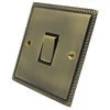 Georgian Flat Antique Brass Switched Fused Spur - 1