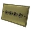 Georgian Flat Antique Brass Toggle (Dolly) Switch - 2