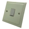 1 Gang - Used for heating and water heating circuits. Switches both live and neutral poles : White Trim Georgian Matt White 20 Amp Switch