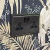 Georgian Old Bronze Switched Plug Socket - 1