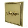 Georgian Premier Plus Polished Brass (Cast) Intermediate Toggle Switch and Toggle Switch Combination - 1
