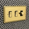 Georgian Premier Plus Polished Brass (Cast) Dimmer and Light Switch Combination - 2
