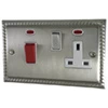 Georgian Satin Nickel Cooker Control (45 Amp Double Pole Switch and 13 Amp Socket) - 1