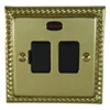Georgian Classic Polished Brass Switched Fused Spur - 3