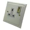 1 Gang - Single 13 Amp Switched Plug Socket : White Trim