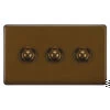 3 Gang Retractive Push Button Switch Grandura Bronze Antique Retractive Switch