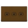 3 Gang 20 Amp 2 Way Toggle Light Switches Grandura Bronze Antique Toggle (Dolly) Switch