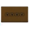 4 Gang 20 Amp 2 Way Toggle Light Switches Grandura Bronze Antique Toggle (Dolly) Switch