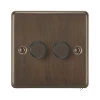 2 Gang 400W 2 Way Dimmer (Mains and Low Voltage) Grandura Cocoa Bronze Intelligent Dimmer