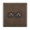 2 Gang Retractive Push Button Switch Grandura Cocoa Bronze Retractive Switch