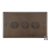 3 Gang 400W 2 Way Dimmer (Mains and Low Voltage) Grandura Cocoa Bronze Intelligent Dimmer
