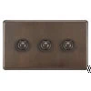 3 Gang Retractive Push Button Switch Grandura Cocoa Bronze Retractive Switch