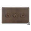 3 Gang 20 Amp 2 Way Toggle Light Switches Grandura Cocoa Bronze Toggle (Dolly) Switch