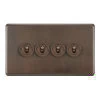 4 Gang 20 Amp 2 Way Toggle Light Switches Grandura Cocoa Bronze Toggle (Dolly) Switch