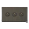 3 Gang 20 Amp 2 Way Toggle Light Switches Grandura Old Bronze Toggle (Dolly) Switch