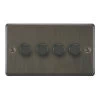 4 Gang 250W 2 Way LED Dimmer (Mains and Low Voltage) Grandura Old Bronze LED Dimmer