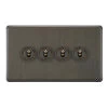 4 Gang 20 Amp 2 Way Toggle Light Switches Grandura Old Bronze Toggle (Dolly) Switch