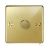 1 Gang 100W 2 Way LED (Trailing Edge) Dimmer (Min Load 1W, Max Load 100W) Grandura Unlacquered Brass LED Dimmer