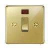 32 Amp Double Pole Switch with Neon Grandura Unlacquered Brass 32 Amp Double Pole Switch