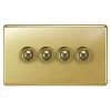 4 Gang Retractive Push Button Switch Grandura Unlacquered Brass Retractive Switch