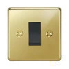 45 Amp Cooker Switch Small : Black Insert Grandura Unlacquered Brass 50 Amp Double Pole Switch (Cooker)