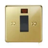 45 Amp Cooker Switch Small with Neon : Black Insert Grandura Unlacquered Brass 50 Amp Double Pole Switch (Cooker)