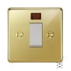 45 Amp Cooker Switch Small with Neon : White Trim Grandura Unlacquered Brass 50 Amp Double Pole Switch (Cooker)
