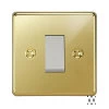 45 Amp Cooker Switch Small : White Trim Grandura Unlacquered Brass 50 Amp Double Pole Switch (Cooker)
