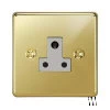 5 Amp Round Pin Unswitched Socket : White Trim Grandura Unlacquered Brass Round Pin Unswitched Socket (For Lighting)