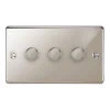 3 Gang 400W 2 Way Dimmer (Mains and Low Voltage) Grandura Polished Nickel Intelligent Dimmer