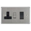45 Amp Cooker Switch with 13 Amp Switched Socket Outlet : Black Insert