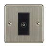 1 Gang Isolated Coaxial T.V. Socket : Black Trim
